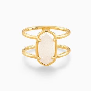 Kendra Scott Elyse Gold Ring in Iridescent Drusy Size 7